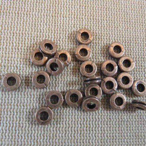 Perle donuts rondelle 6mm cuivre antique - lot de 20