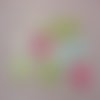 Bouton en bois fleur arbre multicolore bouton de couture - lot de 10
