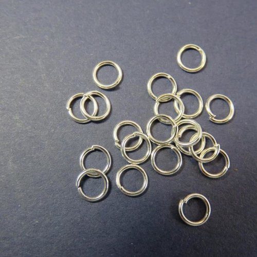 Anneau de jonction 5mm métal couleur argenté - lot de 50 apprêt pour bijoux