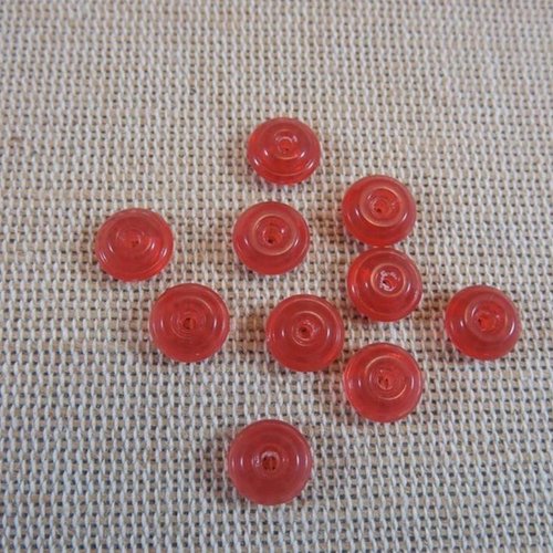 Perle soucoupe rouge 8mm en acrylique - lot de 25