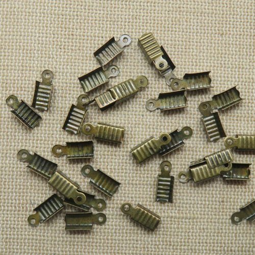 Cache nœud bronze 12x5mm en métal, apprêt pour bijoux - lot de 20
