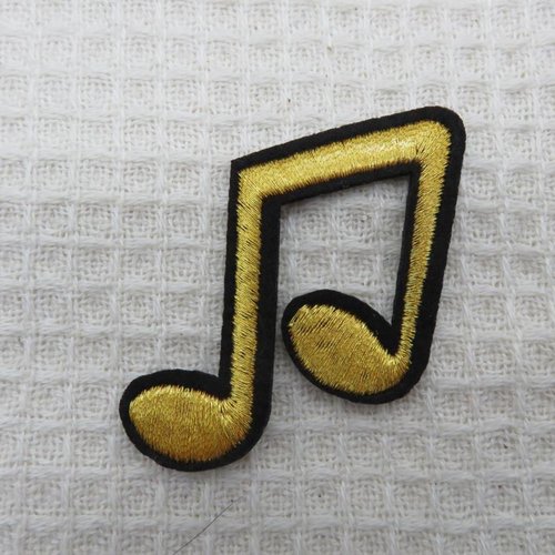 Patch note de musique thermocollant, écusson musique brodé