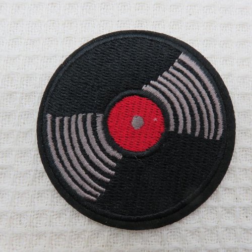 Patch disque vinyle écusson thermocollant