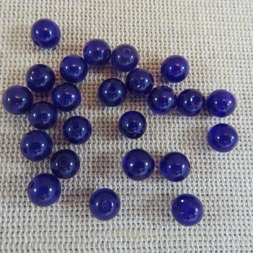 Perles en agate violette 6mm pierre de gemme - lot de 15