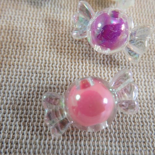 Perles bonbon multicolore 22mm acrylique lot de 10 perles gourmande