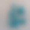 Perles ovale acrylique effet turquoise bleu fissuré - lot de 10