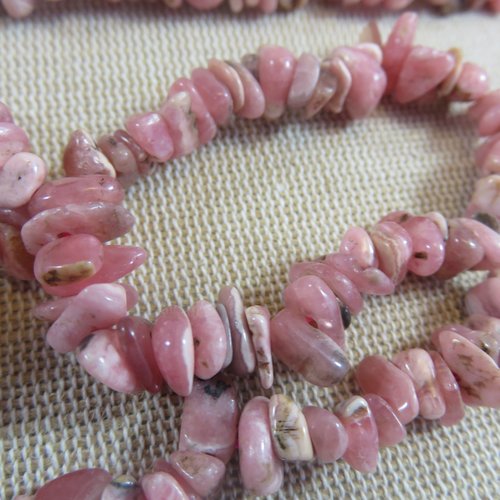 Perles rhodochrosite chips irrégulière pierre de gemme - lot de 15