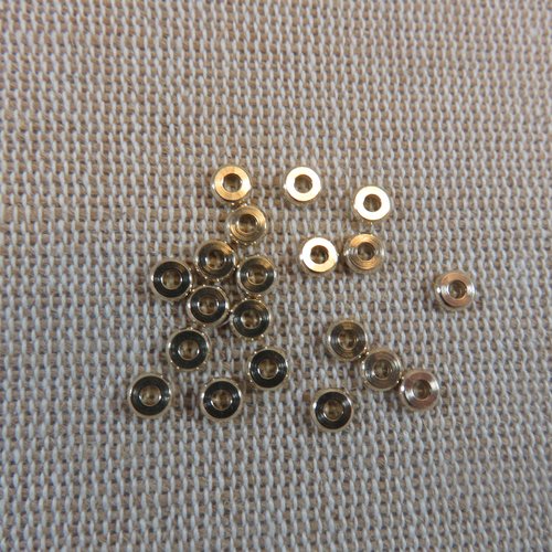 Perles rondelle laiton 4mm petit disque entretoise - lot de 15