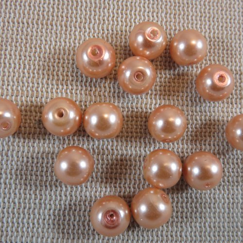 Perles verre style nacré 8mm ronde - lot de 15