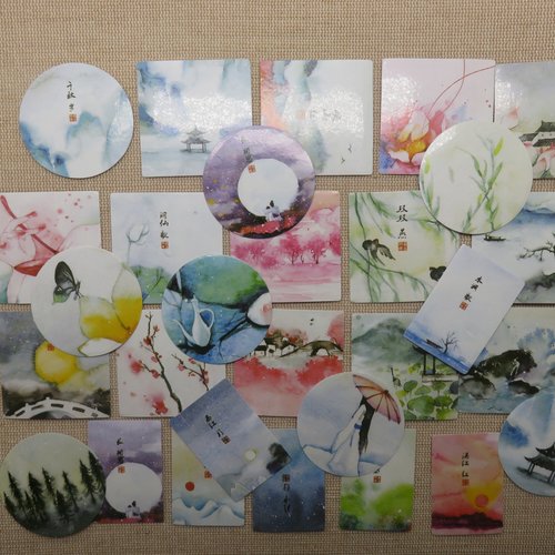 Étiquettes stickers autocollant japon scrapbooking - papier autocollant pour décoration / 40pcs