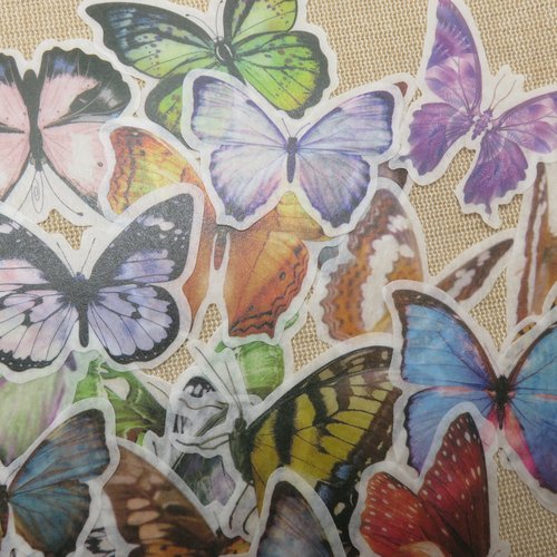 Stickers autocollant papillon scrapbooking - étiquettes papier autocollant / 30pcs