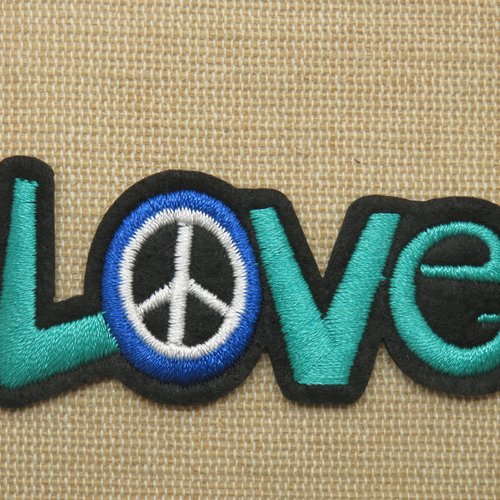 Patch love peace & love écusson thermocollant appliqué textile à repasser