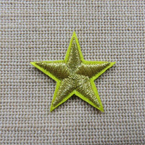 Patch étoile or thermocollant 30mm - écusson à repasser textile étoile