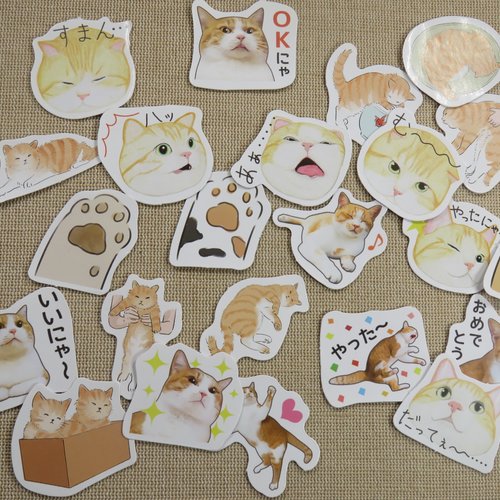 Stickers chat étiquettes kawaii autocollant scrapbooking animaux - 23pcs