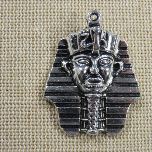 Pendentif pharaon toutankhamon argenté 35mm en métal