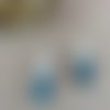 Boucles d'oreille ange bleu turquoise et blanc bijoux femme