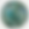 Tableau techniques mixtes  #terre  #diam 20 cm  vert or noir bleu