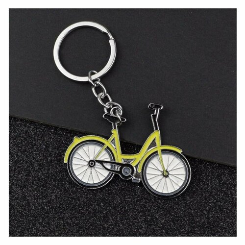 Porte-clés, bijou de sac vélo jaune en acier.