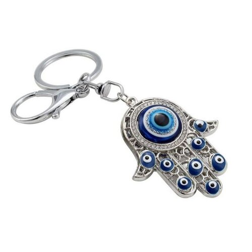Porte-clés, bijou de sac, main de fatima khamsa oeil protecteur.