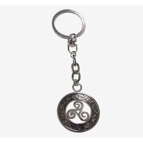 Porte-clés, bijoux de sac symbole triskel en acier.