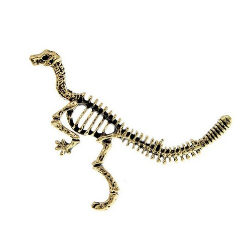 Broche bijou squelette dinosaure tyrannosaure acier.