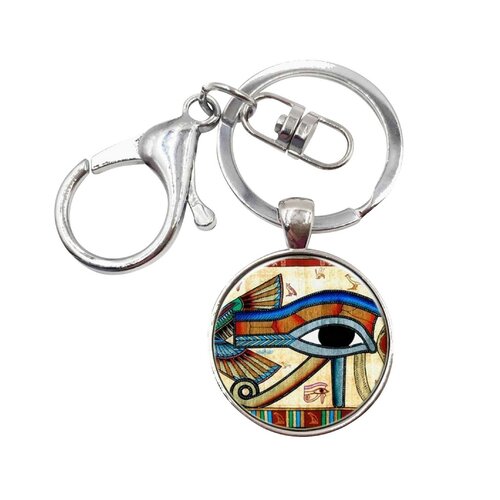 Porte-clés, bijou de sac oeil horus dieu égyptien avec mousqueton.