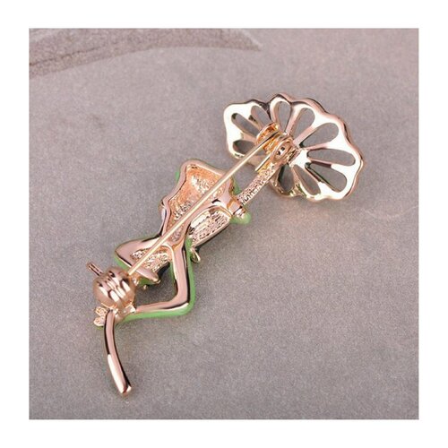 Broche Nœud Marron Dorée Avec Strass – 2,6 Pouces – Mode Bijoux (neuve Sans Boîte)