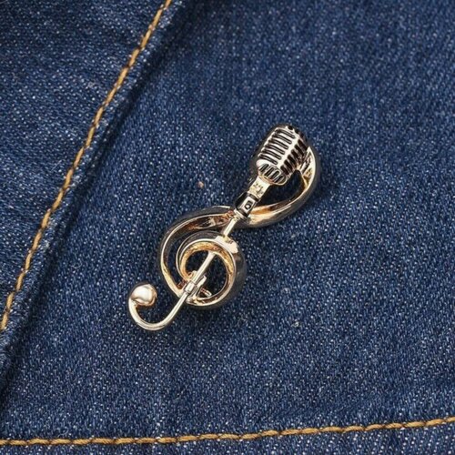 Broche Saxophone Argentée En Acier Inoxydable - Bijou Musique Original