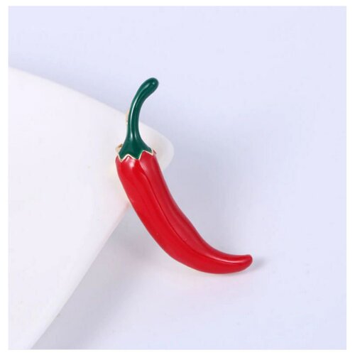 Broche bijou épingle piment rouge en acier, symbole italien d'abondance.