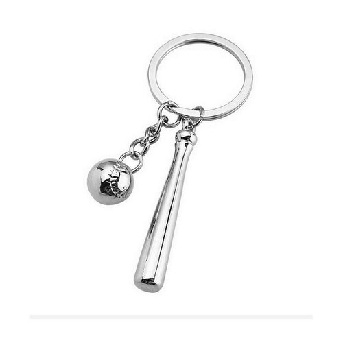 Porte-clés, bijou de sac batte de baseball avec balle en acier.