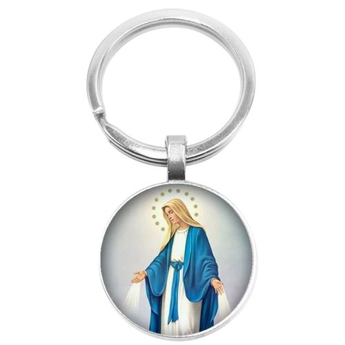 Porte-clés, bijou de sac sainte vierge marie prière bras tendu.
