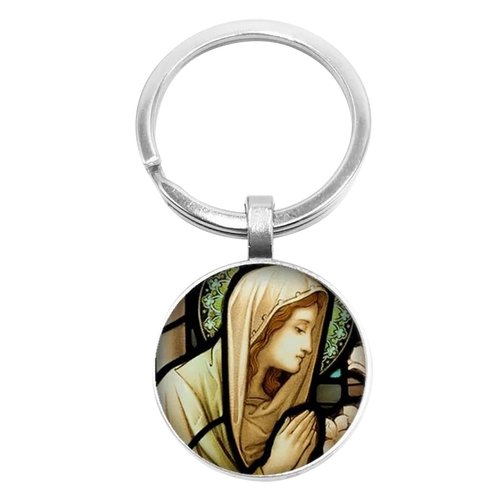 Porte-clés, bijou de sac sainte vierge marie prière.