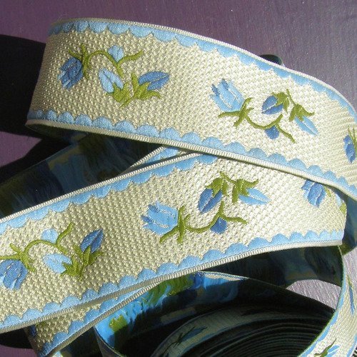 motif feuilles satin ruban de dentelle-largeur 0,8 cm mariage passementerie 2m-vert