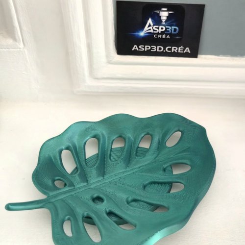 Porte-savon ou vide-poche ou repose cuillère design feuille de monstera – finition irisée