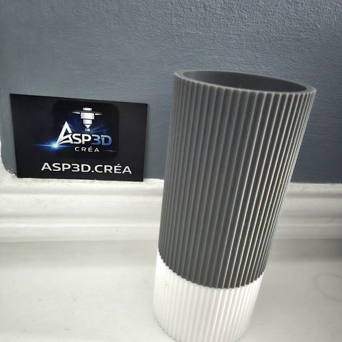 Vase design cannelé bicolore – collection - vase art déco pour fleurs séchées