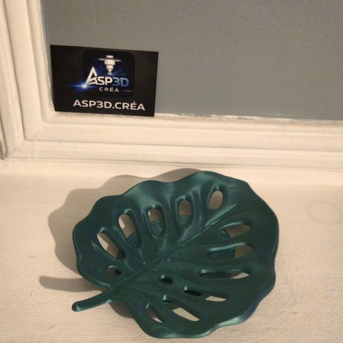 Porte-savon ou vide-poche ou repose cuillère design feuille de monstera – finition irisée