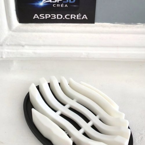 Porte-savon égouttoir bicolore – design organique imperméabilisé