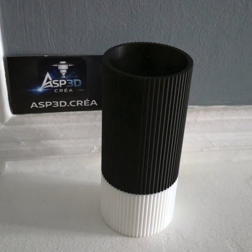 ​vase bicolore cannelé style scandinave - collection "duo horizon"