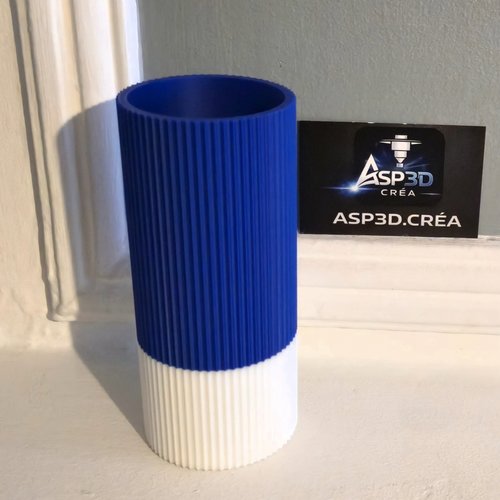 Vase soliflore bicolore "horizon" - design rainuré moderne