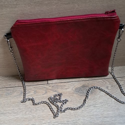 Pochette simili cuir bordeaux