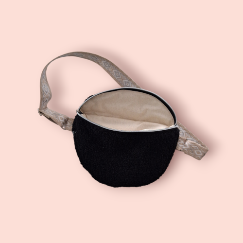 Sac banane noir bouclette