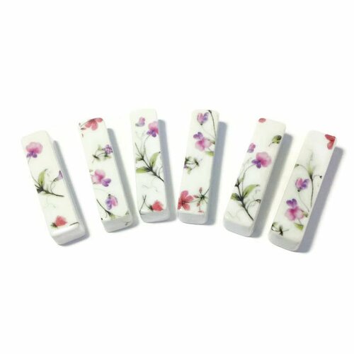 Porte-couteaux  en porcelaine fleurs des champs