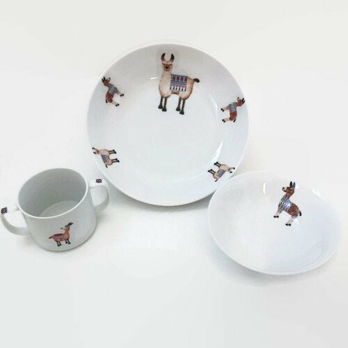 Assiette et mug pour enfant le petit lama