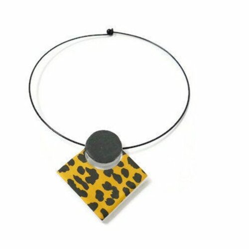 Bijou pendentif porcelaine peau de panthère