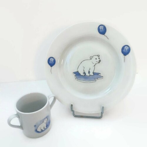 Assiette enfant personnalisable l'ours polaire