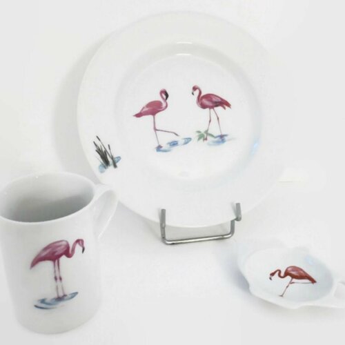 Ensemble petit déjeuner  les flamants roses