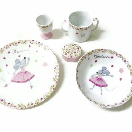 Assiette personnalisable la souris qui danse