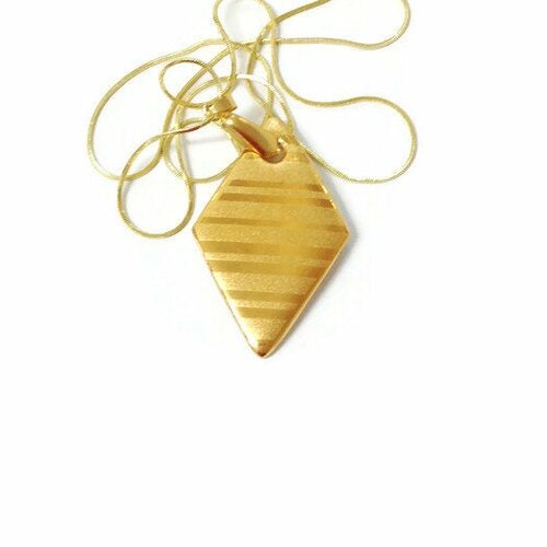 Bijou pendentif en porcelaine triangle doré
