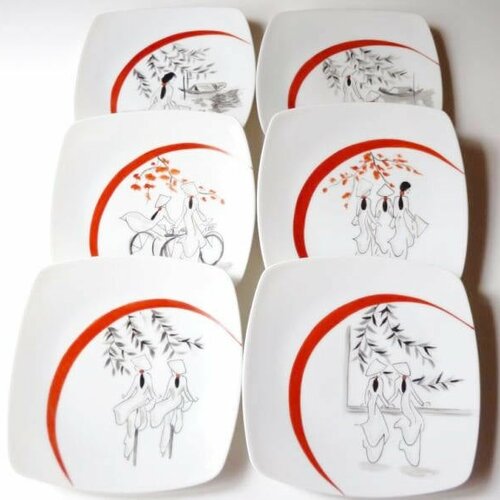 Assiettes à dessert en porcelaine les  petites vietnamiennes