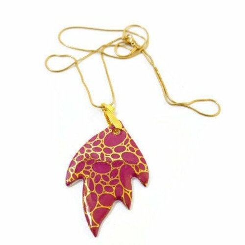 Bijou porcelaine fantaisie rouge et or